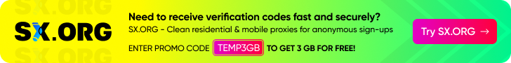 SX.ORG - residential and mobile proxies. Use code TEMP3GB for 3 GB of free test traffic